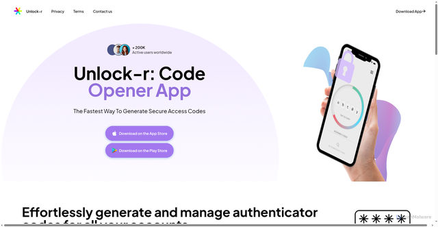 Security scan screenshot of https://unlockr.app/
