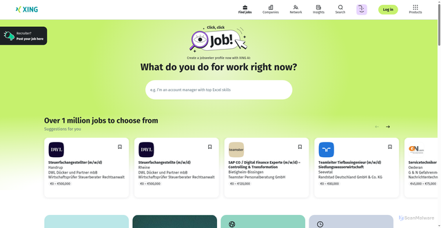 Security scan screenshot of https://www.xing.com/
