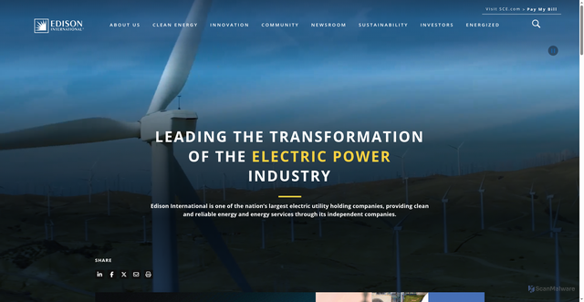 Security scan screenshot of https://edison.com