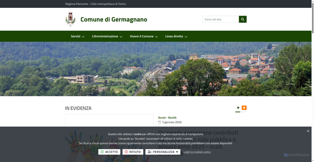 Security scan screenshot of https://www.comune.germagnano.to.it/it-it/home