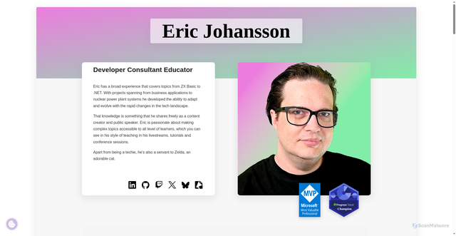 Security scan screenshot of https://ericjohansson.se