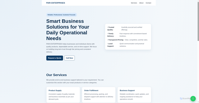 Security scan screenshot of https://enterpari.com/