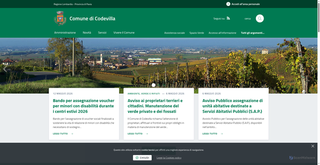 Security scan screenshot of https://www.comune.codevilla.pv.it