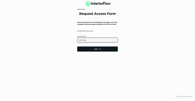 Security scan screenshot of https://signup.interiorflow.co/