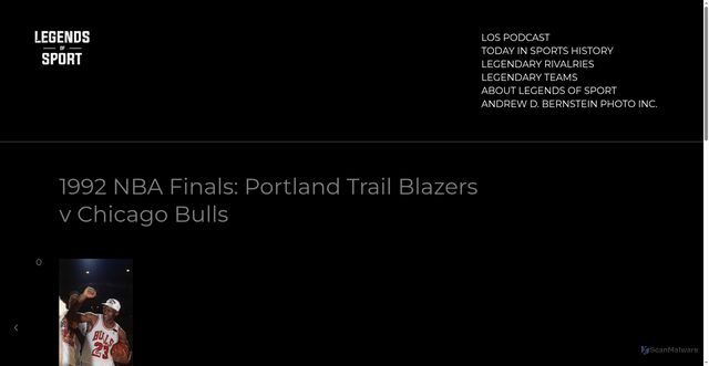 Security scan screenshot of https://legendsofsport.blog/1992-nba-finals-portland-trail-blazers-v-chicago-bulls/
