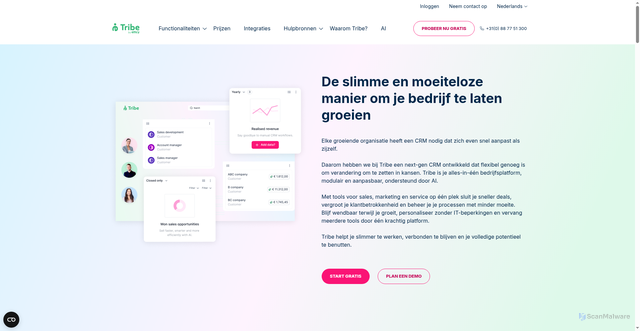 Security scan screenshot of https://tribecrm.nl