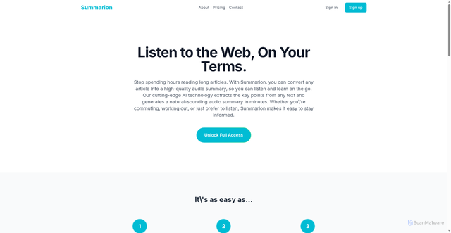 Security scan screenshot of https://summarion.app/