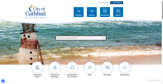 Security scan screenshot of https://www.carlsbadca.gov/