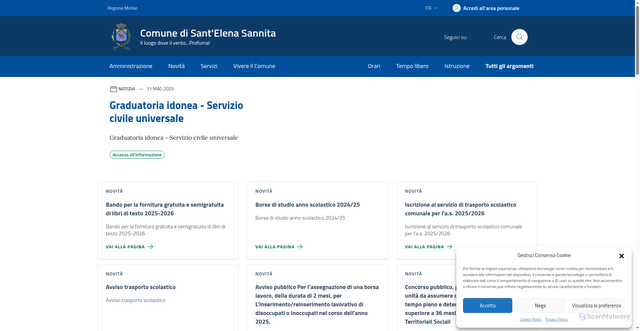 Security scan screenshot of https://comune.santelenasannita.is.it/