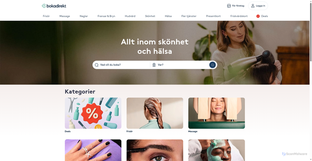 Security scan screenshot of https://bokadirekt.se