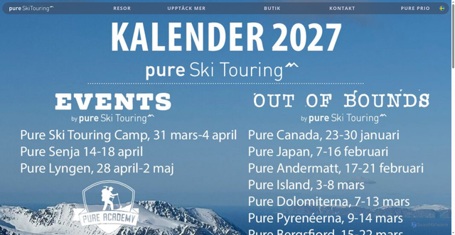 Security scan screenshot of https://pureskitouring.se