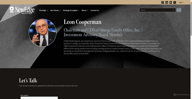 Security scan screenshot of https://www.newedgewealth.com/team/leon-cooperman/