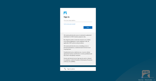 Security scan screenshot of https://access.gl.icbc.com