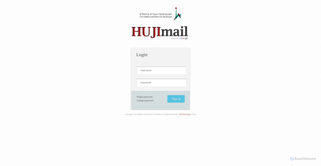 Security scan screenshot of https://mail.huji.ac.il