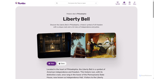 Security scan screenshot of https://humbo.com/us/liberty-bell