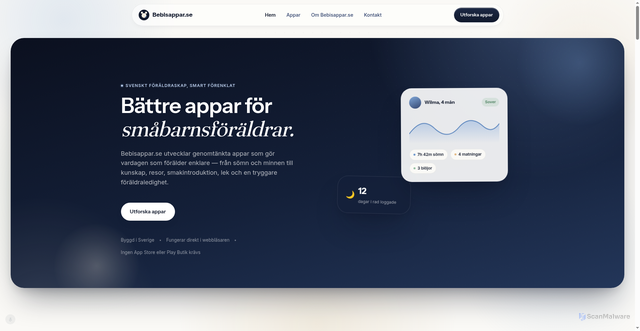 Security scan screenshot of https://bebisappar.se