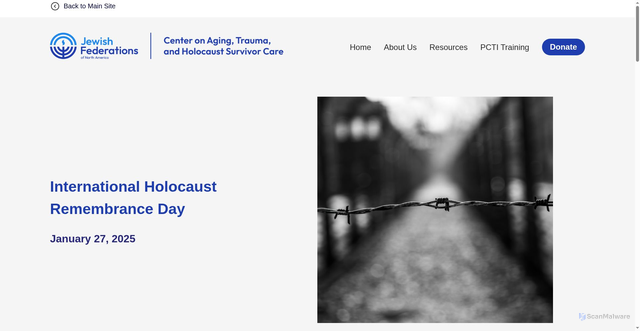 Security scan screenshot of https://holocaustsurvivorcare.jewishfederations.org/international-holocaust-remembrance-day