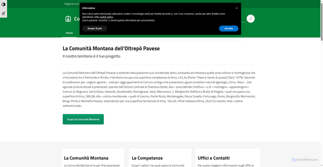 Security scan screenshot of https://www.cmop.it/