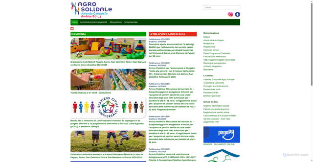 Security scan screenshot of https://www.agrosolidale.it/