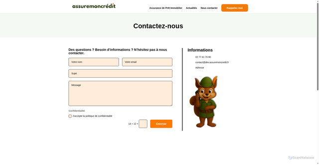 Security scan screenshot of https://dev.assuremoncredit.fr/?p=9059