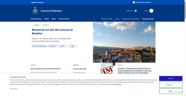 Security scan screenshot of https://www.comune.baselice.bn.it