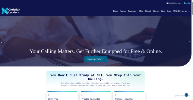 Security scan screenshot of https://christianleaders.org