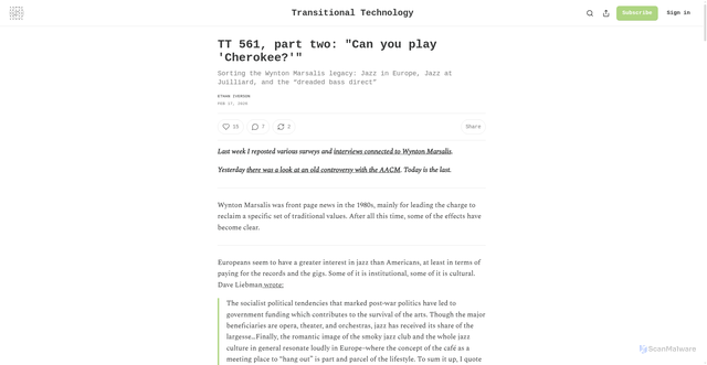 Security scan screenshot of https://iverson.substack.com/p/tt-561-part-two-can-you-play-cherokee