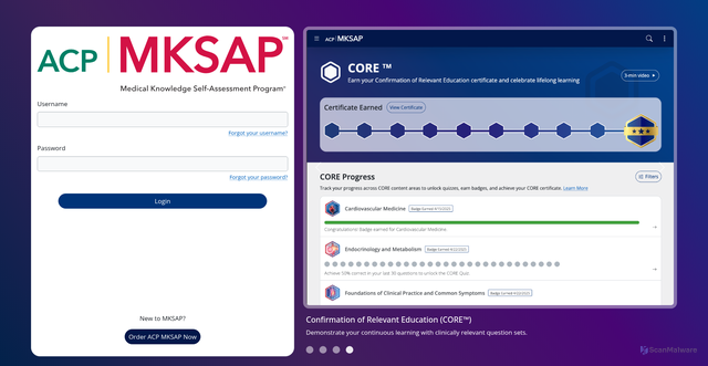 Security scan screenshot of https://mksap.acponline.org