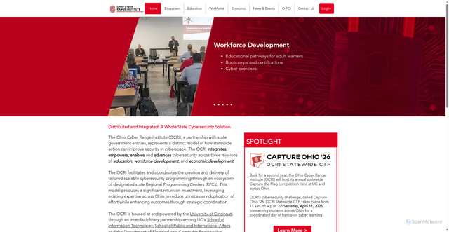Security scan screenshot of https://ohiocyberrange.org
