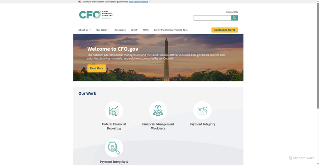 Security scan screenshot of https://www.cfo.gov/