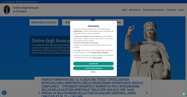 Security scan screenshot of https://www.ordineavvocatioristano.it/