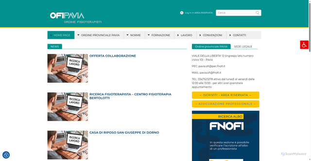 Security scan screenshot of https://www.fnofi.it/ofi-pavia/