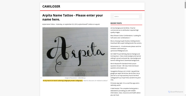 Security scan screenshot of https://resolima.pages.dev/posts/arpita-name-tattoo/