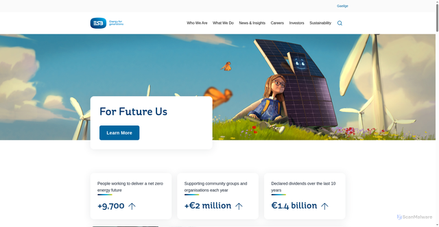 Security scan screenshot of https://esb.ie