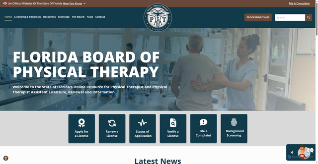 Security scan screenshot of https://floridasphysicaltherapy.gov/