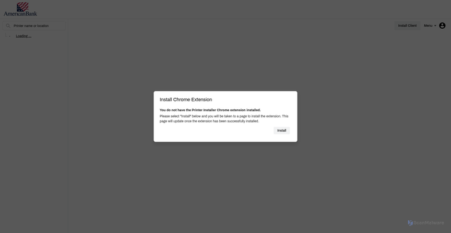 Security scan screenshot of https://americanbank.printercloud.com