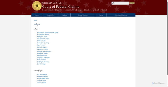 Security scan screenshot of https://www.uscfc.uscourts.gov/judges