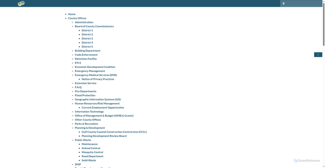 Security scan screenshot of https://www.gulfcounty-fl.gov/