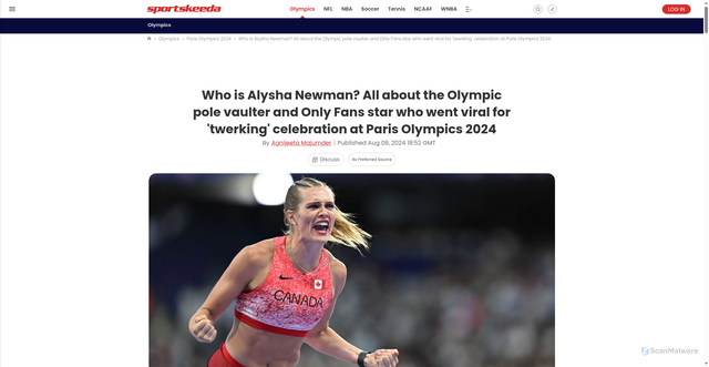 Security scan screenshot of https://www.sportskeeda.com/us/olympics/news-who-alysha-newman-all-olympic-pole-vaulter-only-fans-star-went-viral-twerking-celebration-paris-olympics-2024