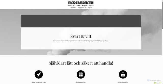 Security scan screenshot of https://ekofabriken.se