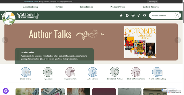 Security scan screenshot of https://watsonville.gov/2327/Library