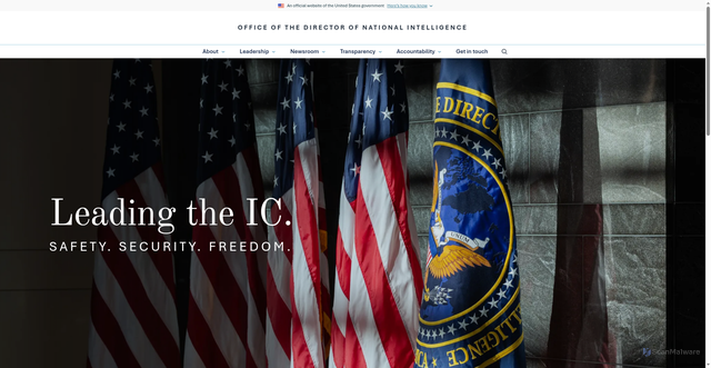 Security scan screenshot of https://www.odni.gov/