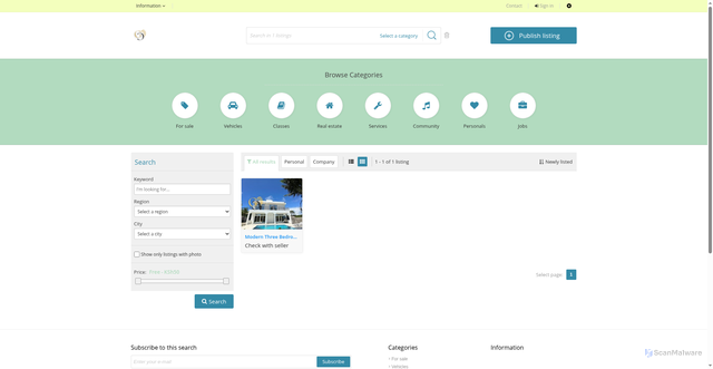 Security scan screenshot of https://marketplace.gomarketit.com/en/search/category,-i/view,gallery