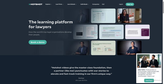 Security scan screenshot of https://hotshotlegal.com