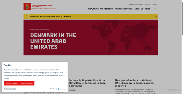 Security scan screenshot of https://fae.um.dk/en