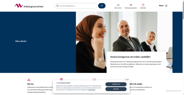 Security scan screenshot of https://www.arbetsgivarverket.se/