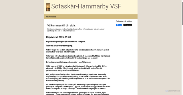 Security scan screenshot of https://sotaskarhammarbyvsf.se