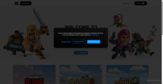 Security scan screenshot of https://support.supercell.com/