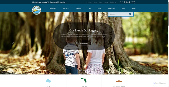 Security scan screenshot of https://floridadep.gov/