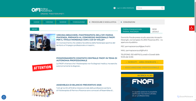 Security scan screenshot of https://www.fnofi.it/ofi-parma/